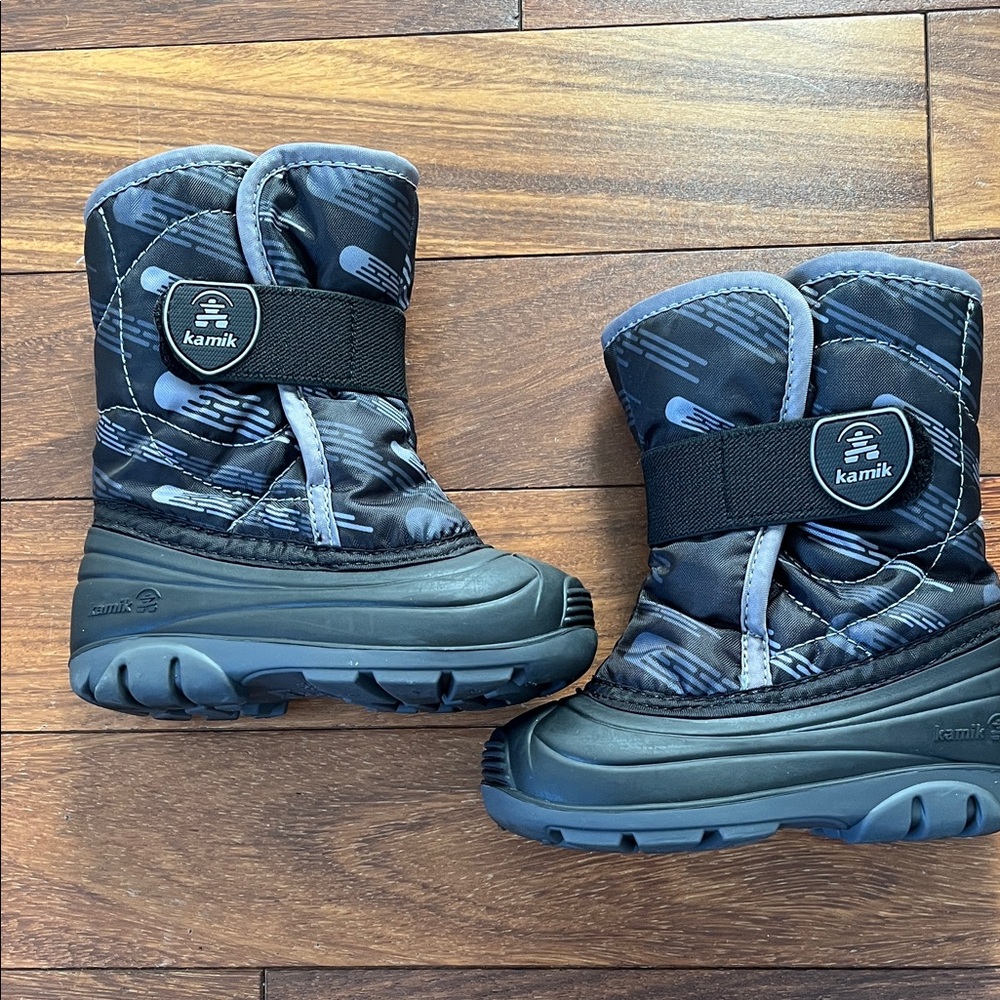 Kamik Kids' Black and Blue Snow Boots